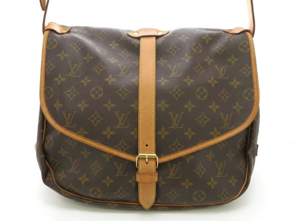 LOUIS VUITTON Saumur Shoulder Bag Monogram Brown
